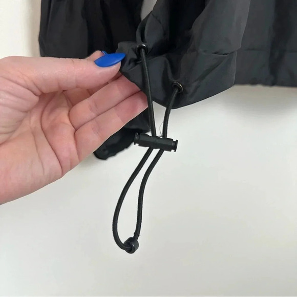 Adidas Women's You got You Hooded Windbreaker Size Medium Black Cinch Waist - Picture 7 of 15